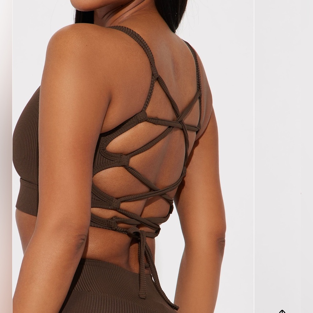 Fashion Nova Brown Strappy Crop Top